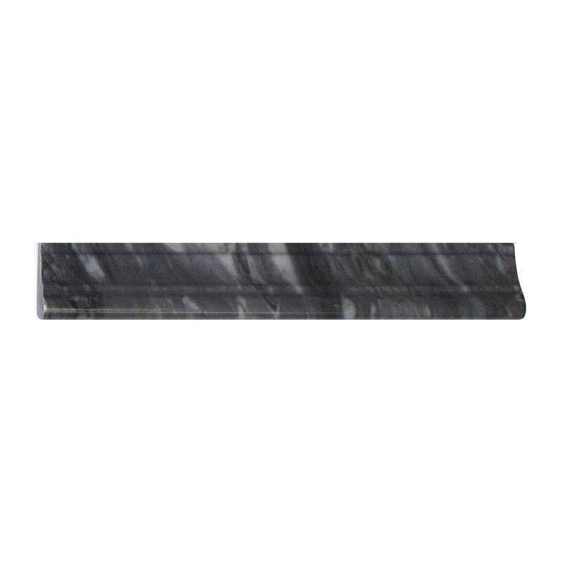 Bardiglio 12" x 2" Marble Quarter Round Tile Trim in Gray