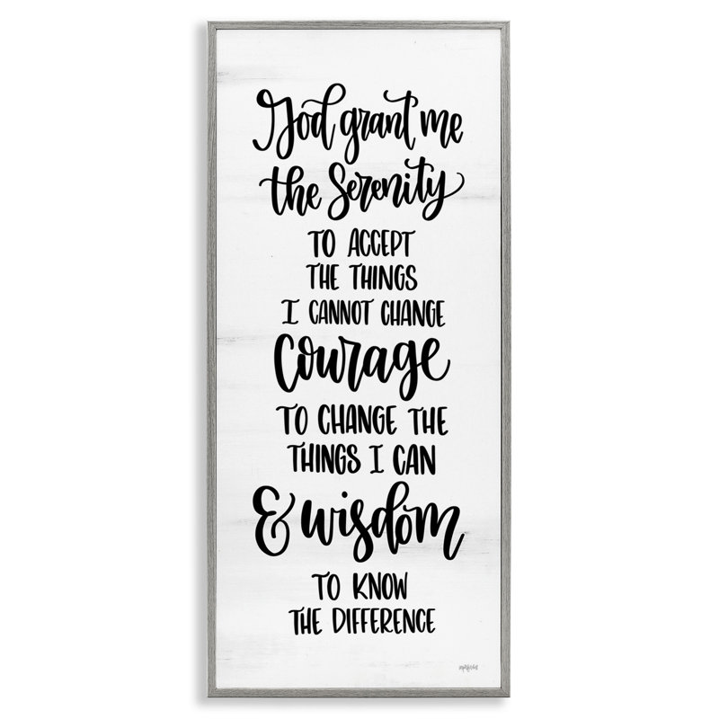 Citation spirituelle Serenity Courage & Wisdom, H 30 po x l 13 po x P 1,5 po, Estampe numérique Farmhouse