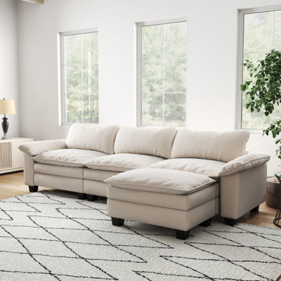 Modern Sofa Furniture Luxury Sectional Sofa Couch With Ottoman Soft Velvet Upholstered Sofa