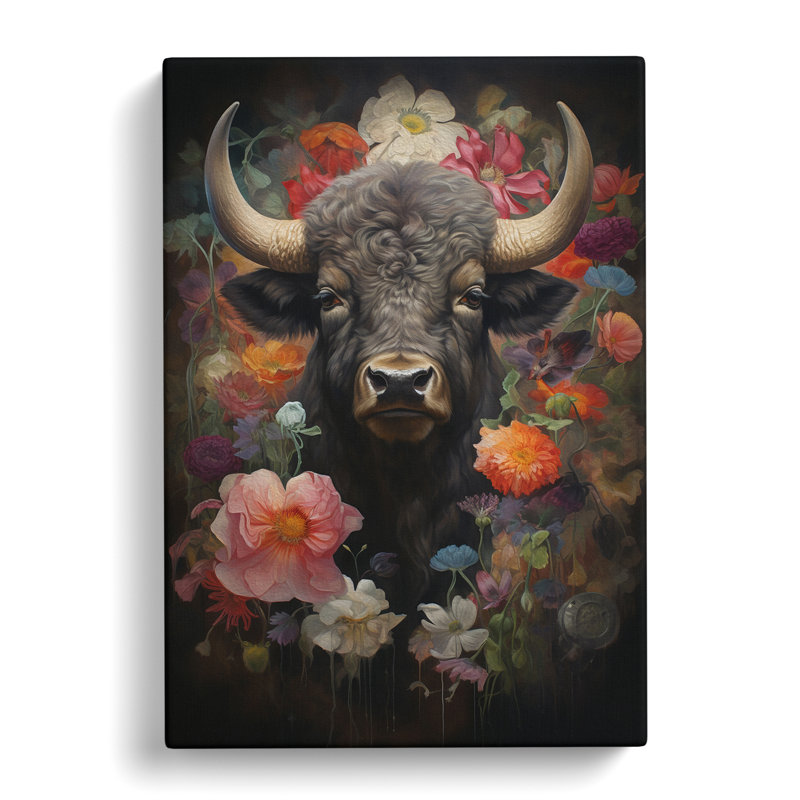 Buffalo Tachisme Art - Wrapped Canvas, 50cm H x 35cm W x 3cm D