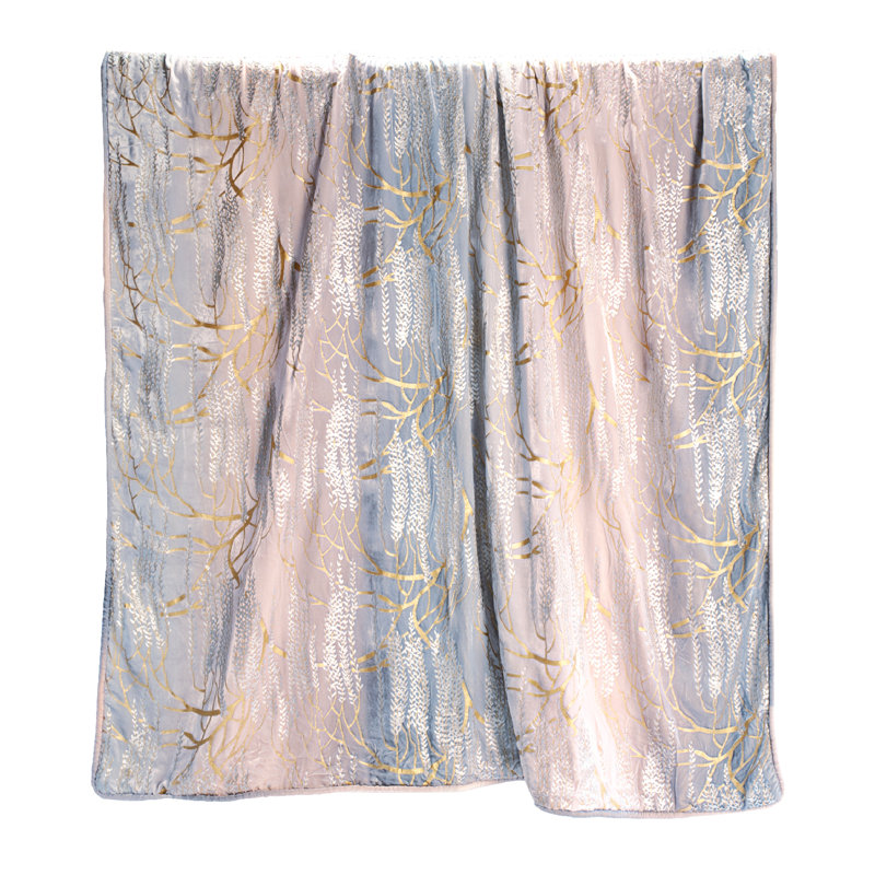 Willow Metallic Throw, 74" L x 52" W, Moonstone