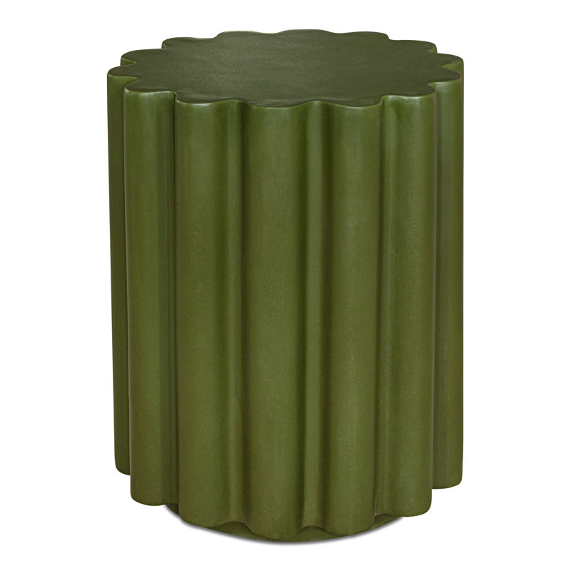 Melati Concrete End Table, Green