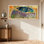 Fantaisie et science-fiction, champ de lavande, ciel nocturne, ensemble de 3 impressions sur toile