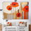 «Bold Orange Cubic Flowers», ensemble d'art mural sur toile géométrique-107740779-107740781