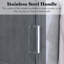 Porte de douche coulissante simple moderne sans cadre de 56 à 60 po x H 75 po en verre trempé de 8 mm-115592781