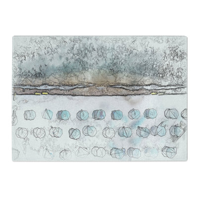 Tempered Glass Beach in Lake Tahoe Sketch Chopping Board