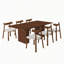 Ensemble de table de salle à manger de 78 pouces pour 6 personnes avec base de rangement et 6 chaises rembourrées en polyuréthane, rustique moderne-133467123-133467125-133467127-133467128