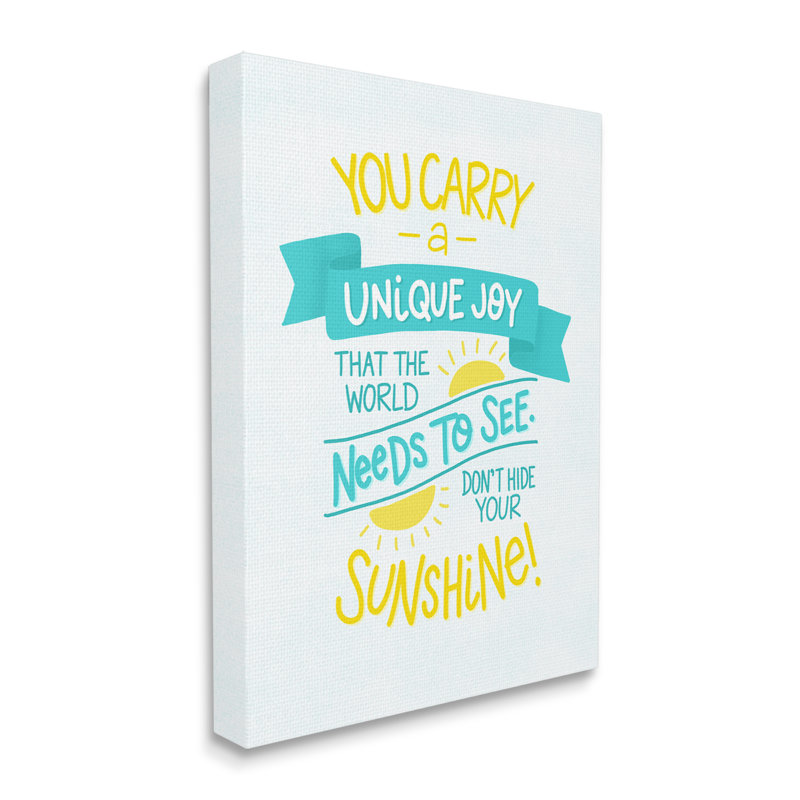 You Carry Unique Joy, Toile tendue, H 20 po x l 16 po x P 1,5 po