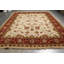 Tapis 12 x 15 en laine de qualité fait à la main ivoire rouge rouille # PIX-12880