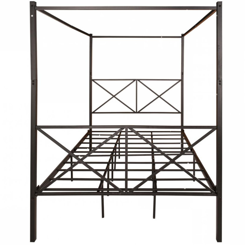 Structure de lit à baldaquin en métal, Grand lit