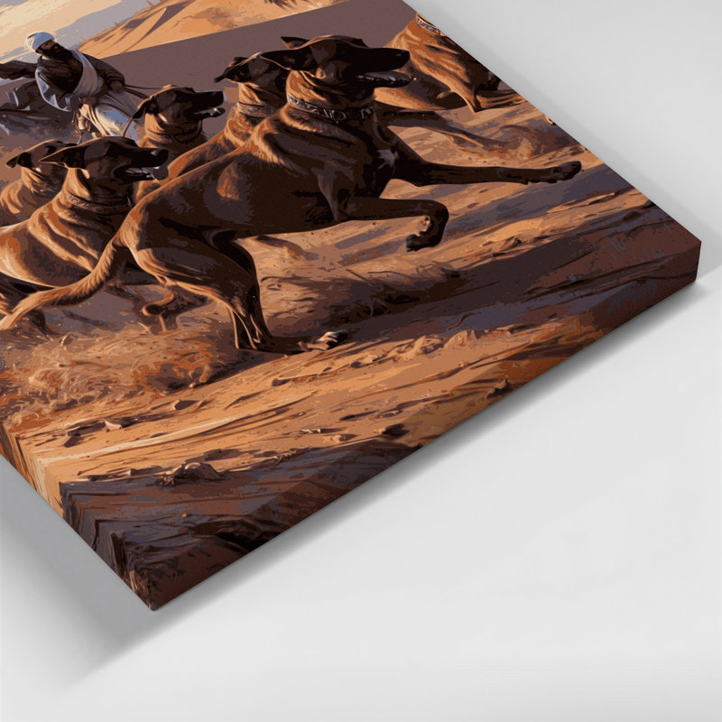 «Dogs Sloughi Brown», art mural sur toile, H 24 po x l 36 po