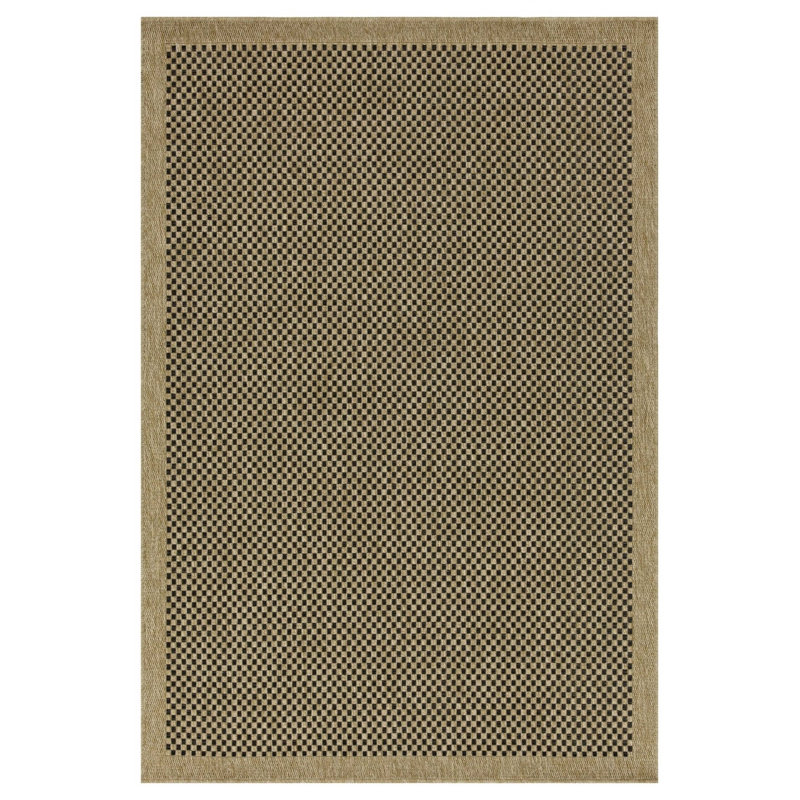 Earth Jute/Black Indoor/Outdoor Area Rug, Runner 2'7" x 7'3"