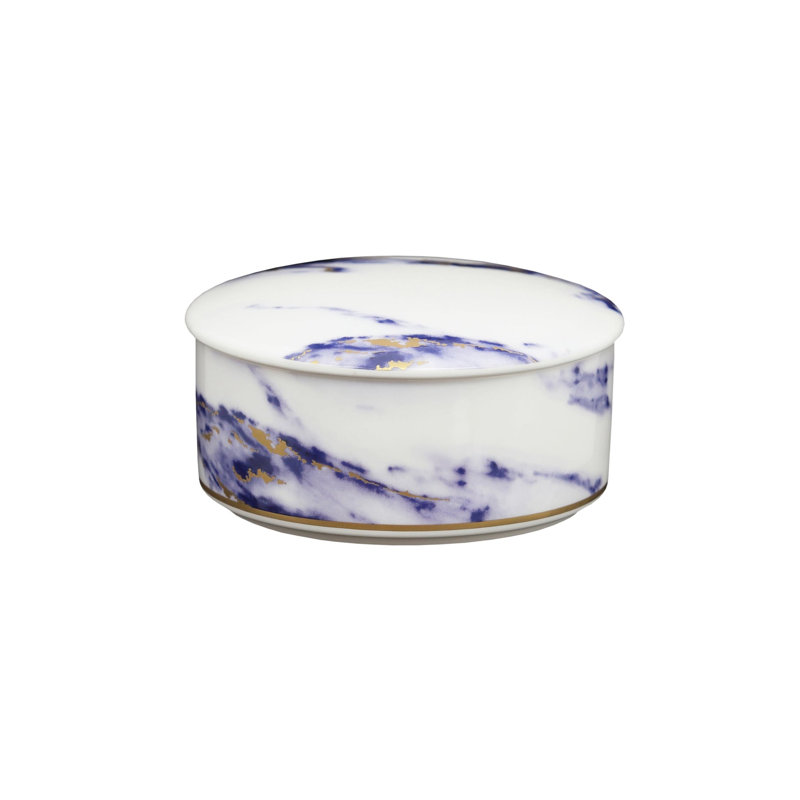 Marble Azure Bone China Accessory Box