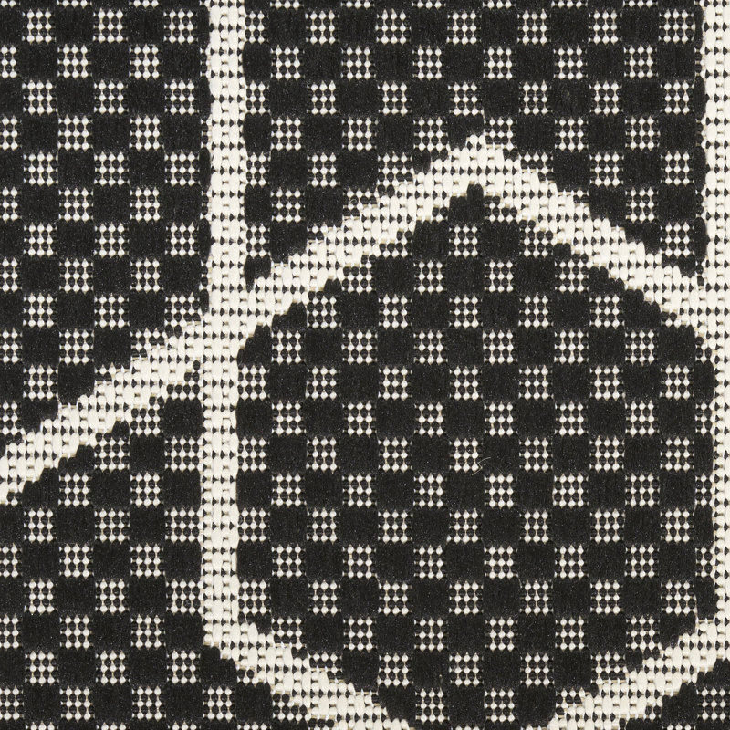 Tapis intérieur / extérieur moderne Reidy, Rectangulaire 3 pi x 5 pi, Noir