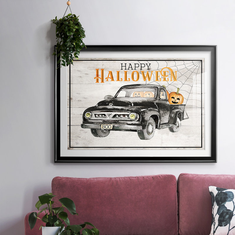 Happy Halloween, impression sur papier encadrée, Noir, H 15 po x l 21 po x P 1,5 po
