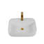 Lavabo de comptoir rectangulaire en céramique (finition blanche) certifié CUPC