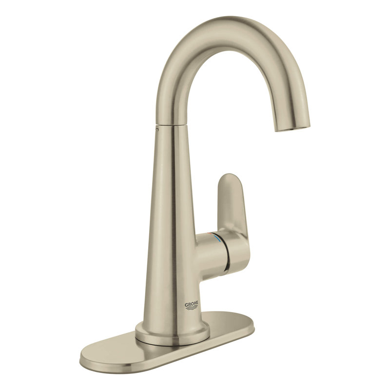 Robinet pour salle de bain à un trou Veletto, Nickel brossé