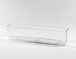 Clear Rectangular Glass Planter Box Vase - 16" x 4"