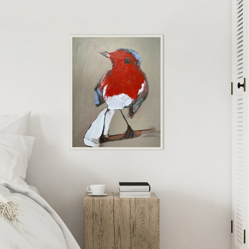 Red Bird I by Erin McGee Ferrell Framed Canvas Wall Art Print, 28" H x 23" W