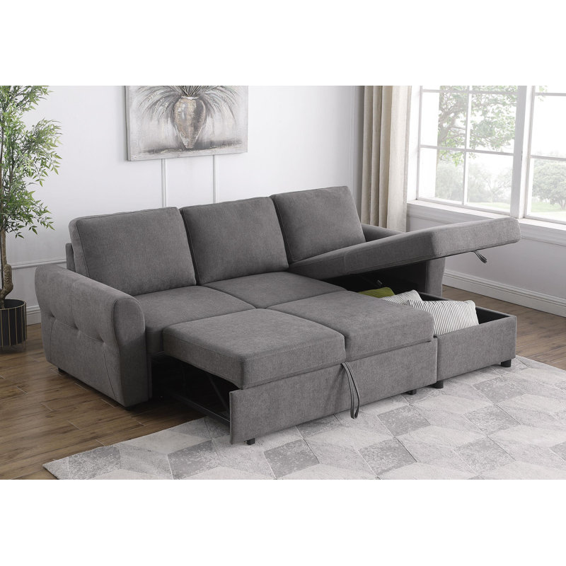 Canapé modulaire 2 pièces Alajandro, Tissu gris