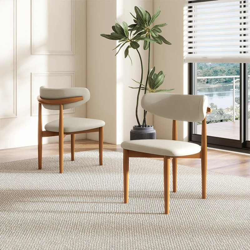 Chaises de salle à manger Mid-Century, Noyer clair