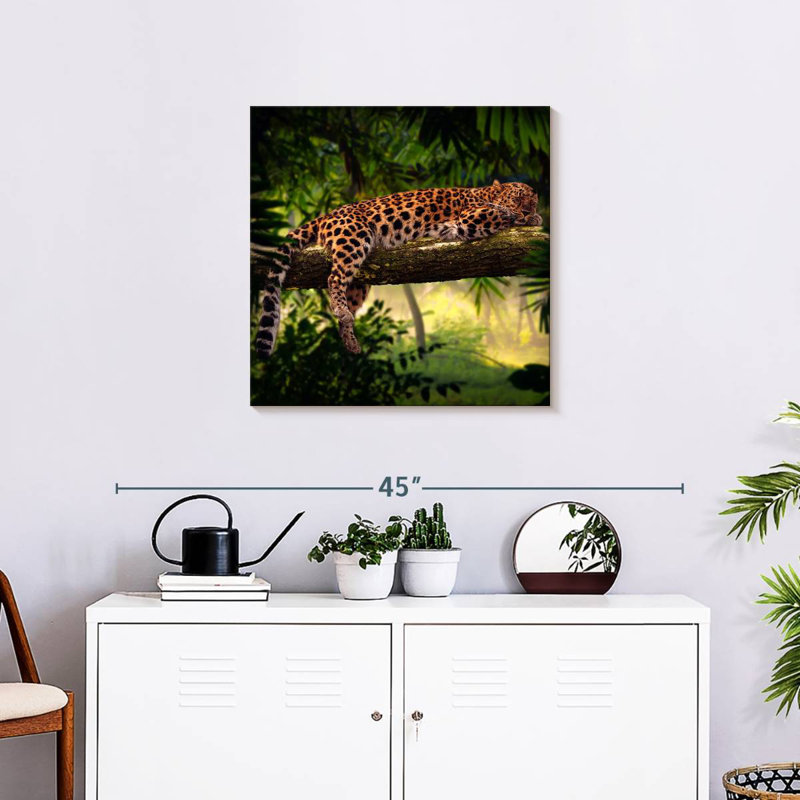 Crowle Sleeping Jungle Leopard, 24" H x 24" W