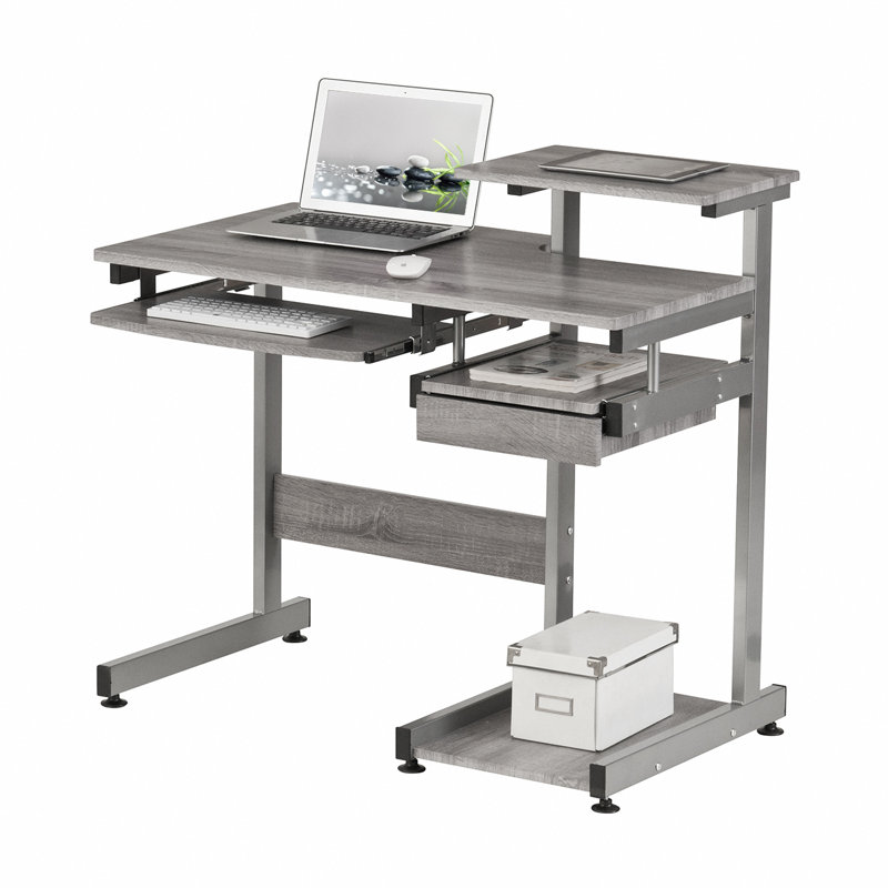 Bureau d'ordinateur complet, Gris
