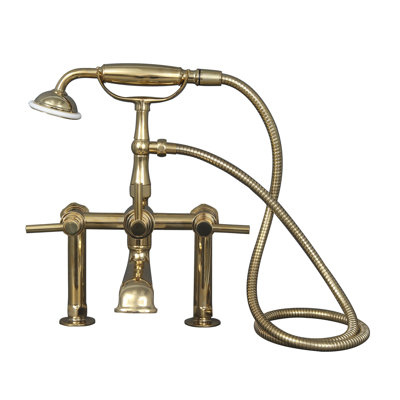 3 Handle Clawfoot Tub Faucet with Diverter