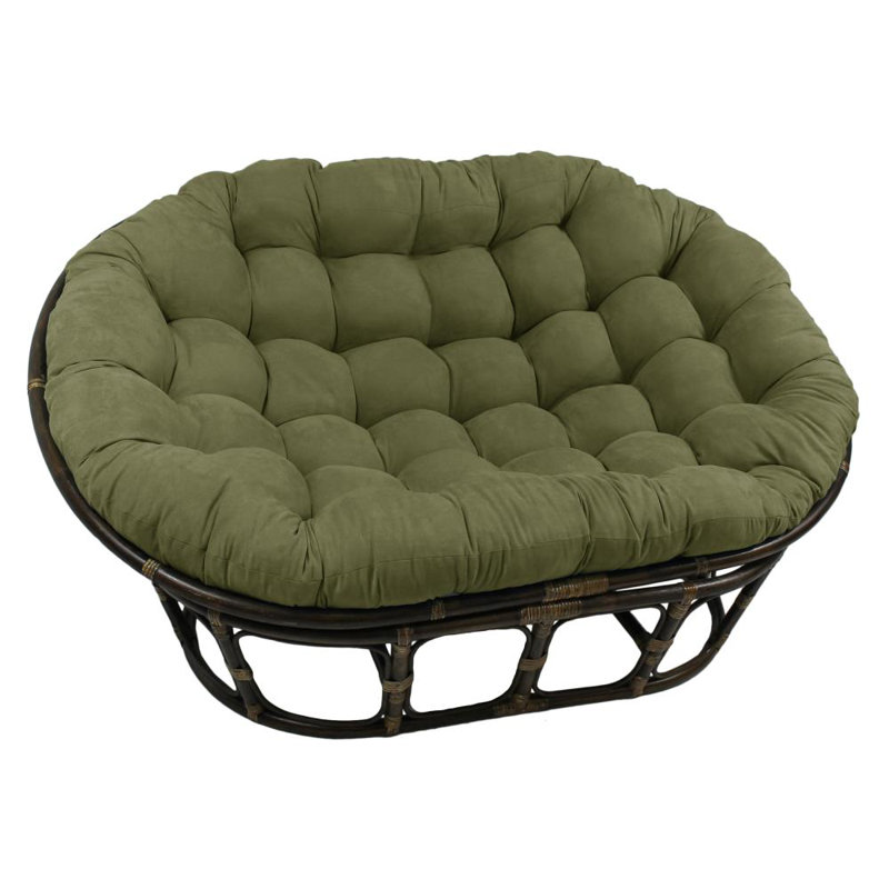 Coussin de causeuse Papasan de qualité supérieure pour l'intérieur, Sauge, L 65 po x P 48 po