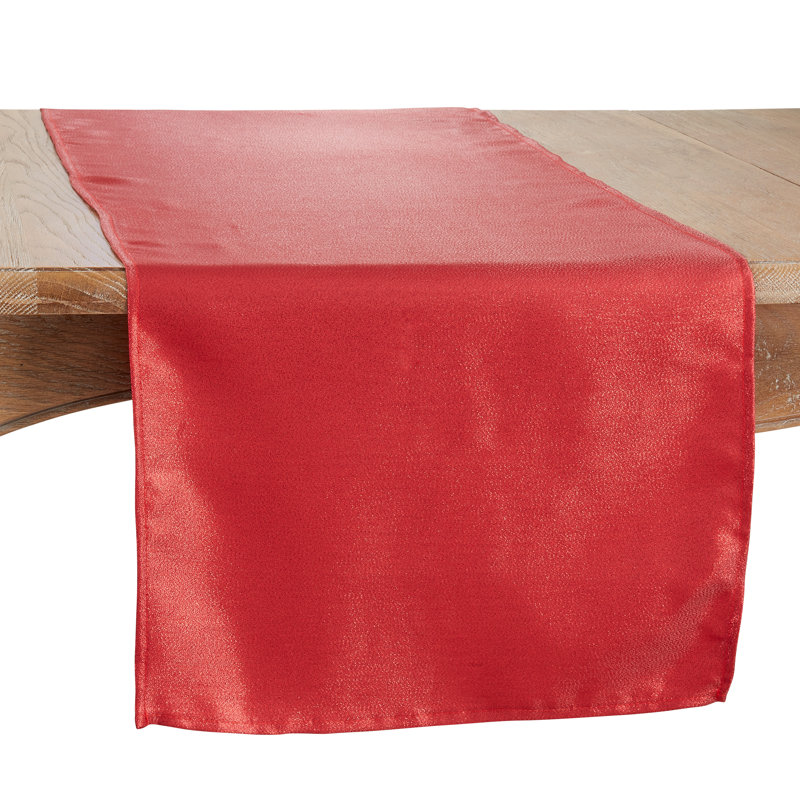 Runner_Table Runner With Shimmering Design, 108" x 18", Red