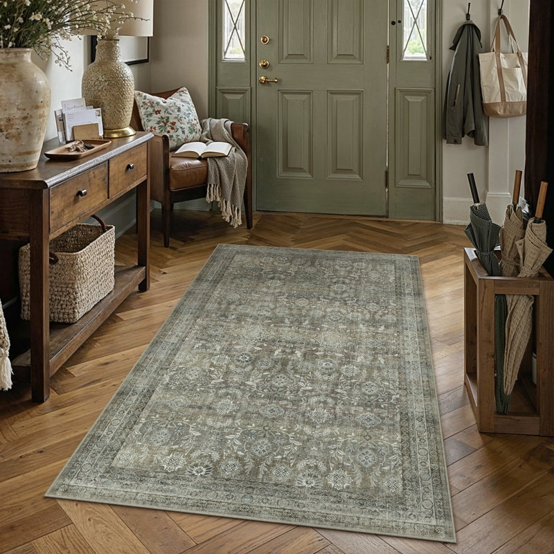 Tapis décoratif rétro Riva, Brun, Rectangle 3'4" x 5'