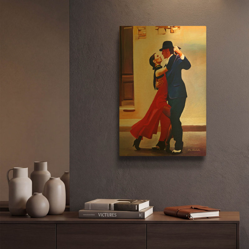 «Dance» par Ata Alishahi, art mural en métal doré, 12 po x 16 po, 12 po x 16 po