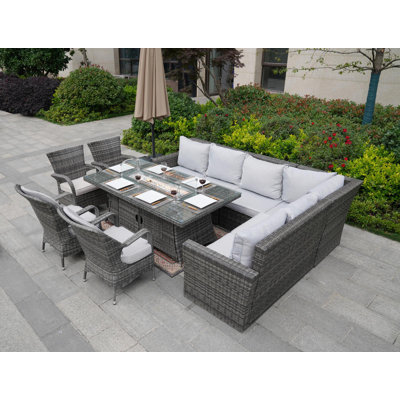 Aerolyn 10 - Person Patio Conversation Set with Cushions