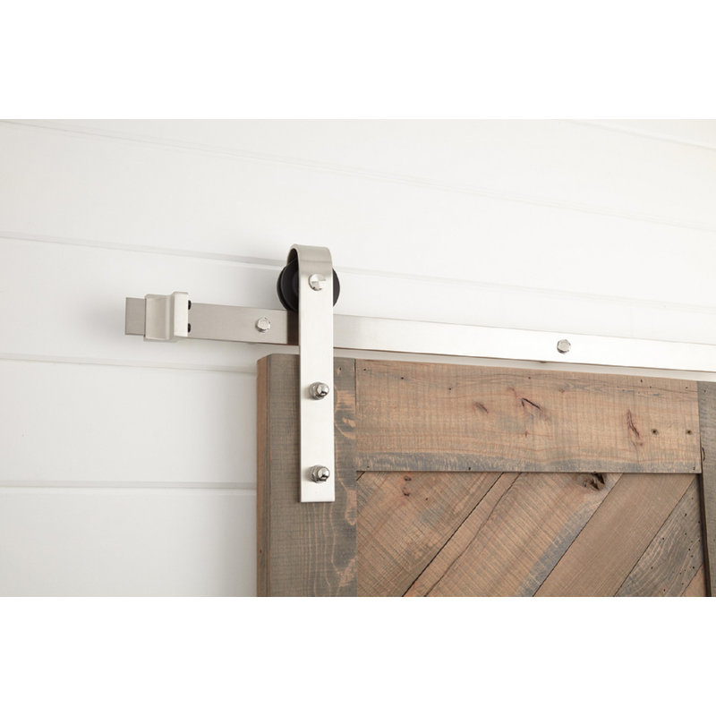 Ensemble de quincaillerie de porte de grange simple standard standard, Noir, 120 po