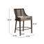 Tabouret de bar moderne Paxon en bois d'hévéa massif, hauteur du siège 66,7 cm, dossier en rotin et siège rembourré, idéal pour les îlots de cuisine.-134972646-134972650