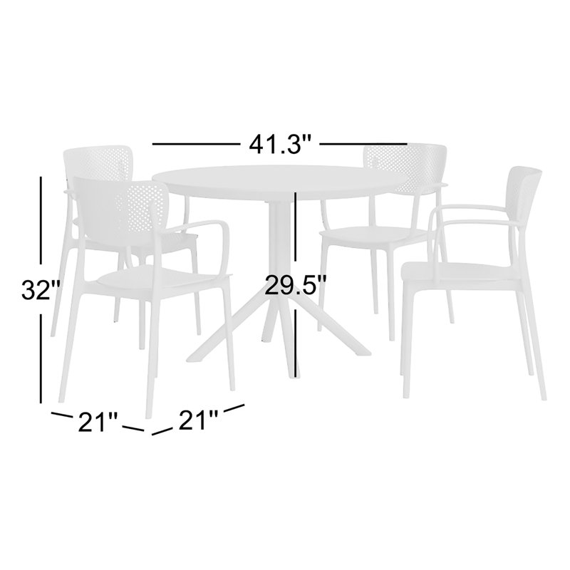 Ensemble de salle à manger pour 5 personnes Farrah, Taupe