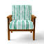 Chaise d'appoint Coastal - Mint Breeze Stripes-1501487116