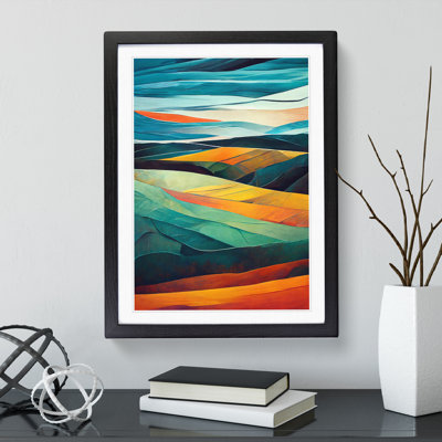 Meadow Landscape in Abstract No.3 - Framed Print