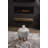 BirdRock Home 12.5" Round Faux Fur Foot Stool Ottoman, Silver-1791931379