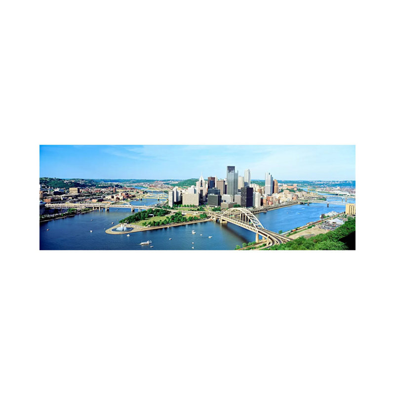 Daytime Skyline 1 Piece Wrapped Canvas Panoramic Wall Art, 152.4 cm H x 50.8 cm W x 3.175 cm D