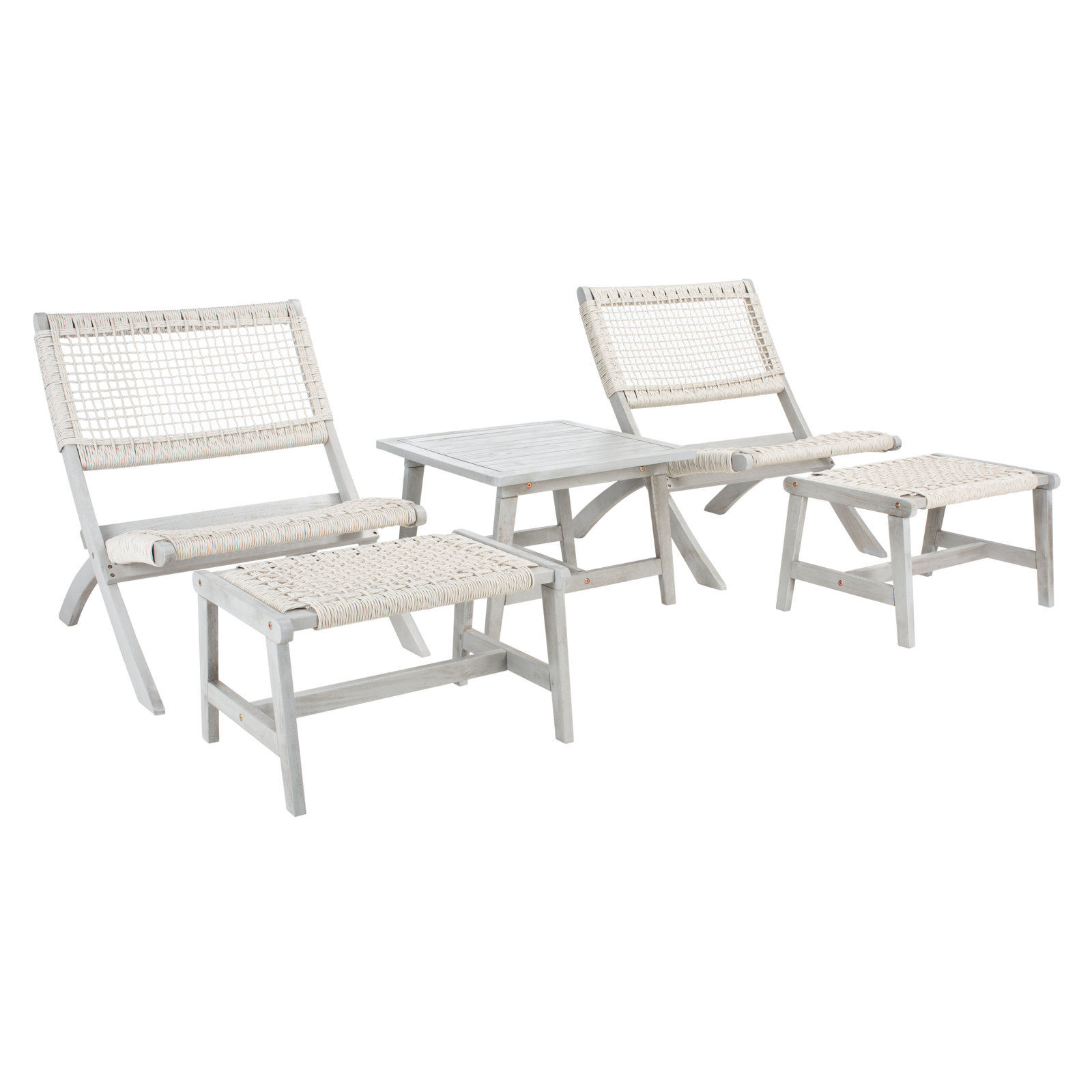 Armida Acacia 5 Piece Seating Group, White