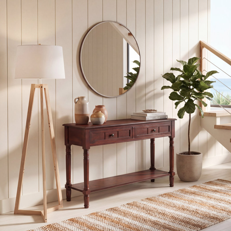 Console en bois massif 35,8 po Malmesbury, Cerise foncée