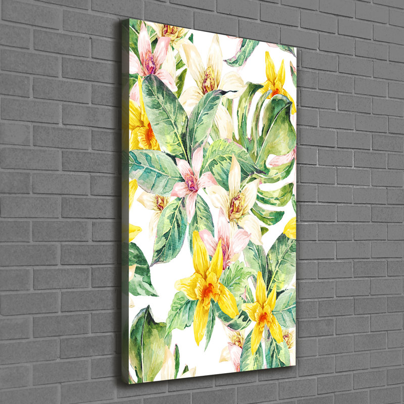 Tropical Flowers - Wrapped Canvas Print