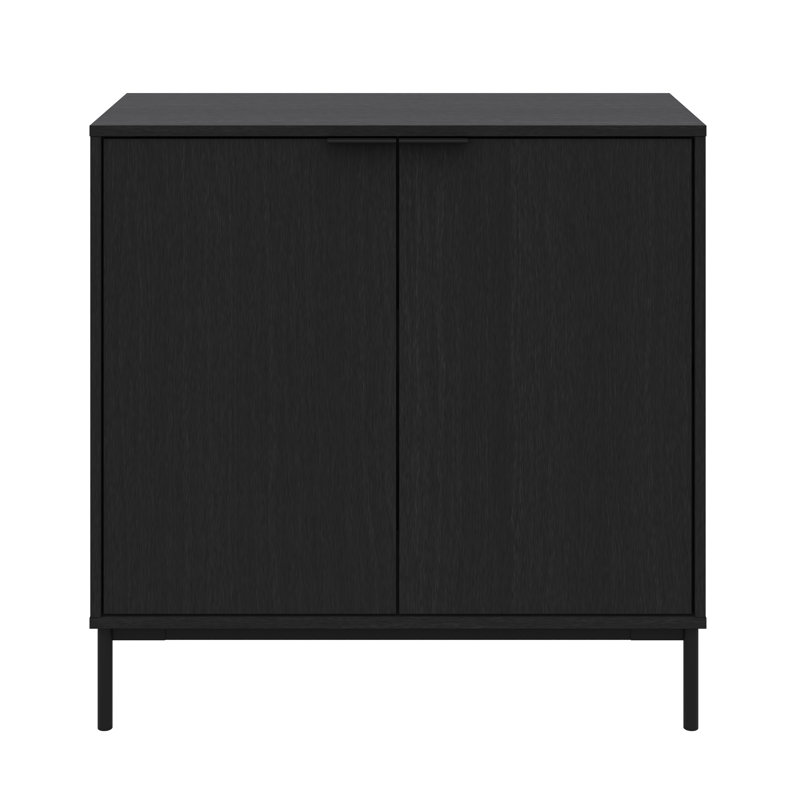 Slim 2-Door Storage Cabinet, Black