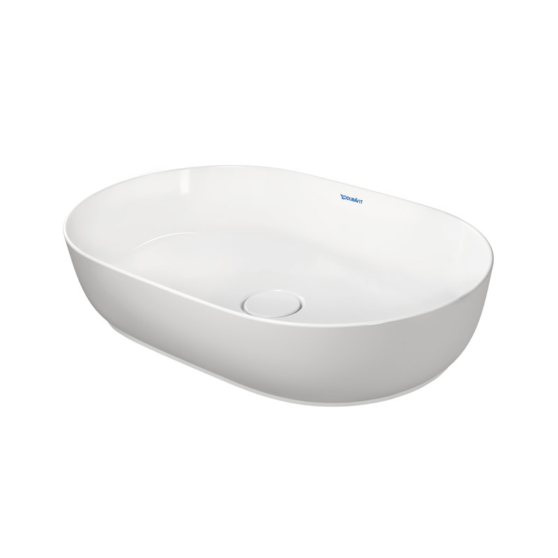 Luv White Ceramic Oval Vessel Bathroom Sink