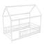 Lit simple en bois avec cadre de toit, garde-corps de clôture, blanc