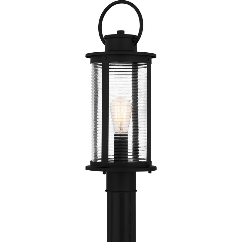 Abdelmalek 1-Light Matte Black Outdoor Post Lantern
