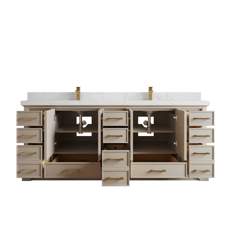 Meuble-lavabo double avec plateau Khiala 84, Empira