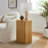 Kade Faceted Wood Side Table in Natural