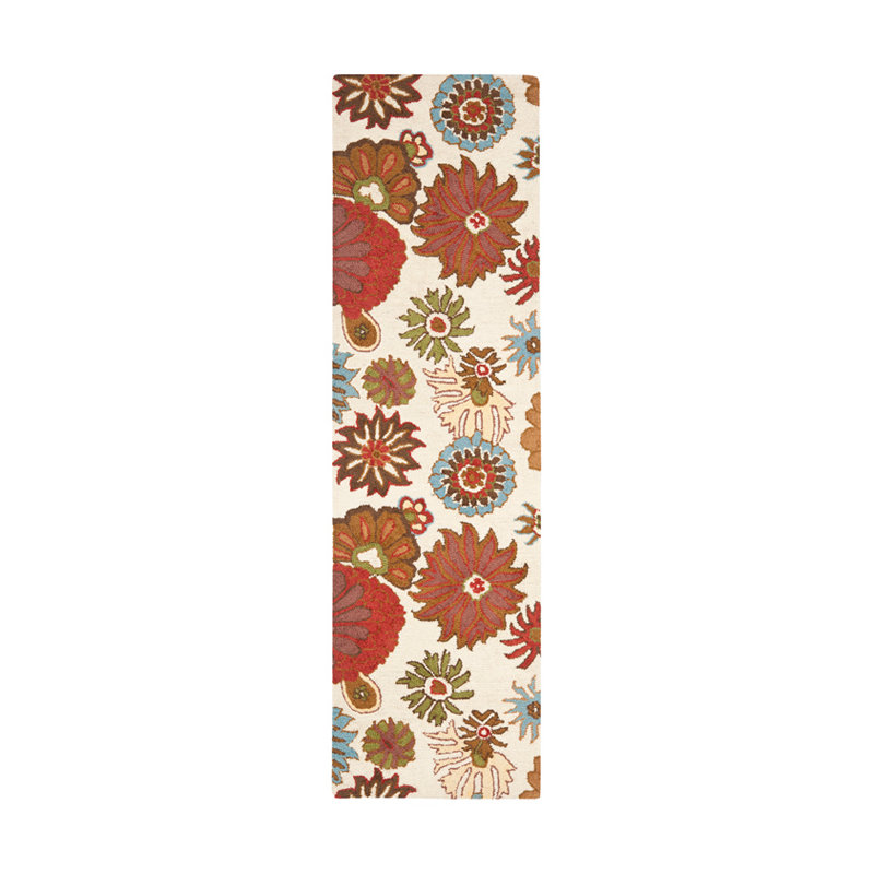 Ross Hand Hooked Wool Floral Rug, Runner 2'3" x 8'
